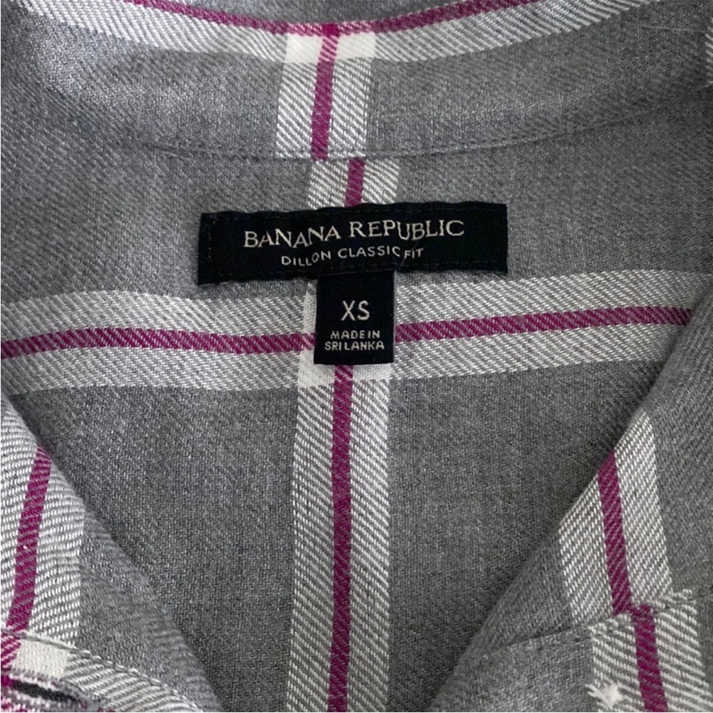 NWOT Banana Republic Dillion Classic Fit Flannel Shirt XS - Picture 10 of 11